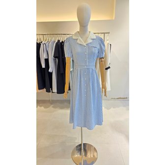 JJ지고트 [여주점] [JJ 지고트] 여성 체크 배색 레이스 칼라 원피스 GP5P0OP581