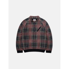 Plaid Player Fleece Pullover Pink