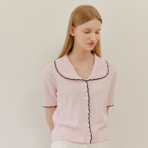 PIPING LINE CARDIGAN_PINK