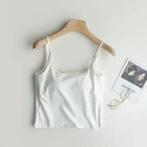 / NT2709 데일리 끈조절 캡내장 크롭 나시탑