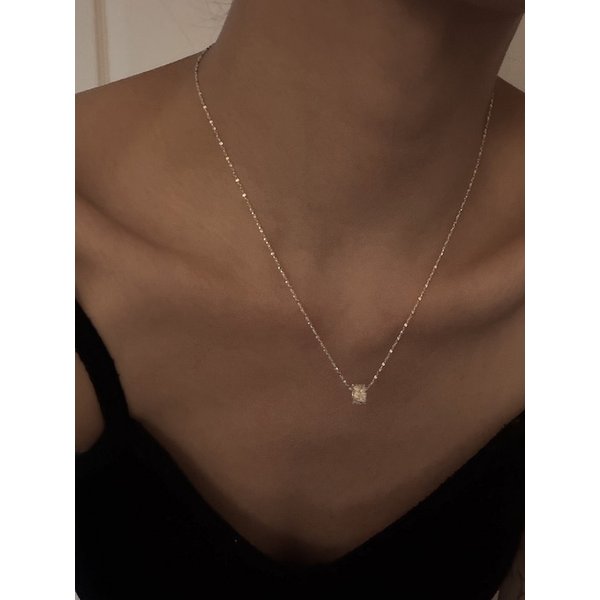 [925silver] Crystal cylinder necklace