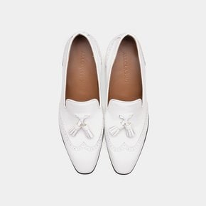 Ardor_Wingtip Tassel Loafers White / ALC134