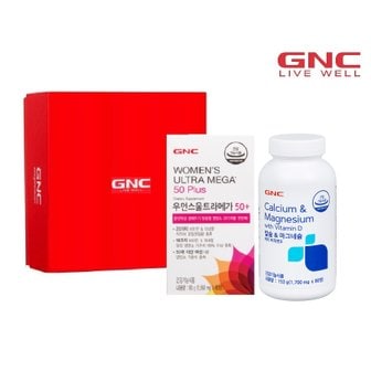 GNC [GNC 여성 종합&뼈 건강 세트] 우먼스50+(60정) & 칼슘 & 마그네슘 위드 비타민D