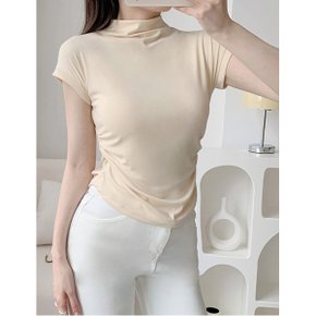 반하이넥 슬림핏 사이드 셔링 티셔츠  WIAATS027 _P360742889