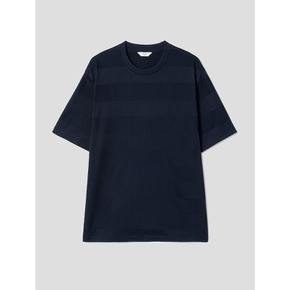 [CARDINAL] 라운드넥 조직감 반팔 티셔츠  네이비 (GC3342C02R)