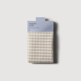 JAJU 까슬까슬 체크 샤워타월 29x95cm 베이지 J625901001211