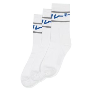 [3PACK] gray line socks (white)