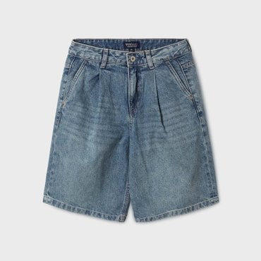 후아유 Pin Tuck Denim Loose-fit Shorts(F) WHTJF2534F