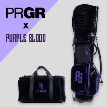 PRGR [정품][PRGR X 퍼플블러드] 펄 스탠드 캐디백 BLACK, PURPLE (공용)