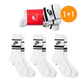 1+1/총6켤레 스포츠 쿠션 양말 에센셜 중목 화이트