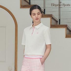 [Elégance Sports] 26SS 여성 썸머 메쉬 시어서커 카라 티셔츠 2종