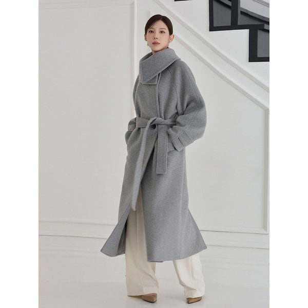 COLLAR POINT WOOL LONG COAT GRAY 카라 포인트 울 롱 코트 그레이 5차