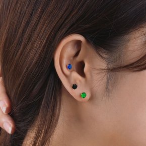 14K 피어싱 귀걸이 5mm 4발 에멜 큐빅 볼