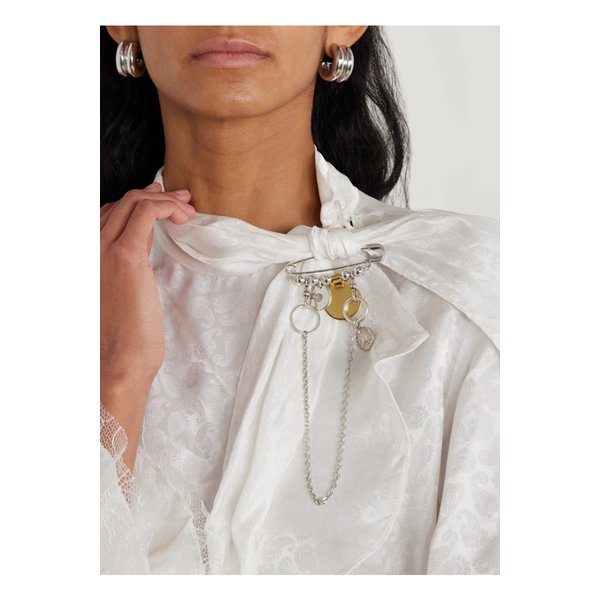 보니 실버 골드톤 브로치 46376663162937004