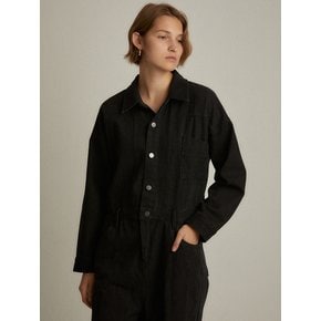 Oversized denim jumpsuit (charcoal)