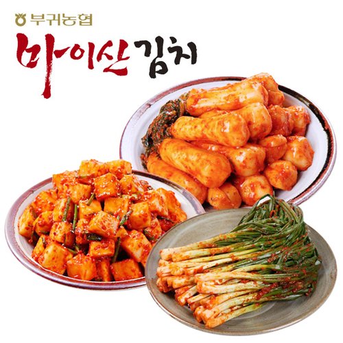 [한국농협김치] 전북대표 마이산김치 맛남3종10호(총각김치/깍두기/파김치 각1kg)