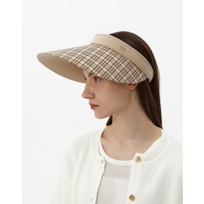 [24SS] [D-SUNCAP] 베이지 체크배색 썬캡 DLHE4B301I2