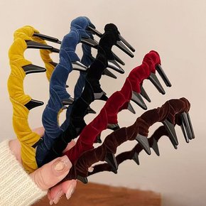 예쁜 벨벳 꼬임 앙고라 집게 머리띠 볼륨 똥머리 웨이브 단발 안아픈 얇은 꽈배기 헤어밴드