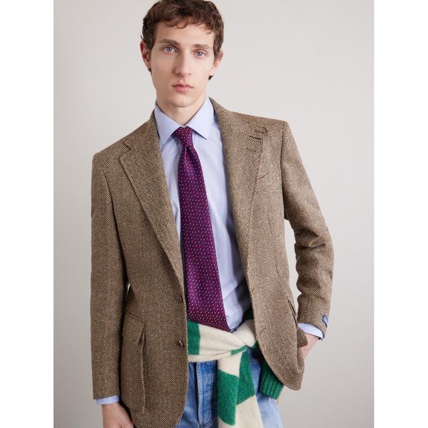 샤르베 8.5cm 자수 실크 자카드 넥타이 46376663162965303