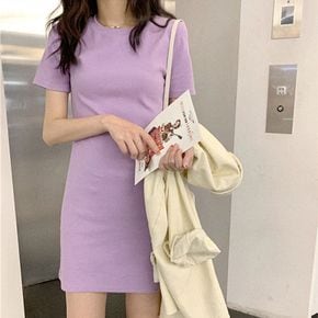 여성 데일리 라운드 민소매 미니 원피스