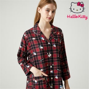 산리오 정품 헬로키티 프리미엄 홈웨어 긴소매 긴팔 카라 원피스 HK-4535 산리오 정품 헬로키티 프리미엄