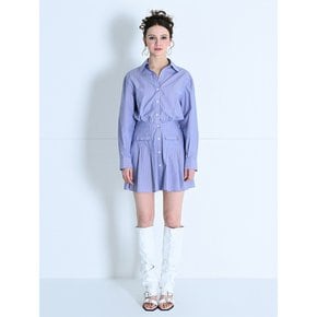 OPEN-COLLAR SHIRT DRESS STRIPE MBDSOP002ST