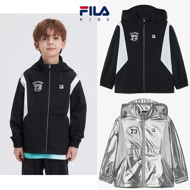 휠라키즈 블럭 와셔 홑겹 바람막이(FK2JKH2501X)