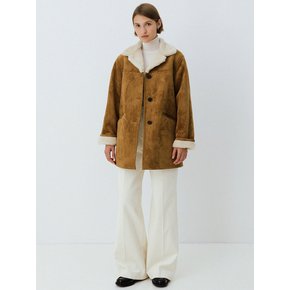 shearling half coat (camel)