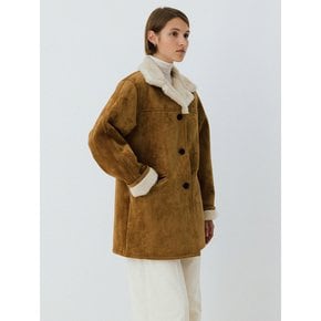 shearling half coat (camel)