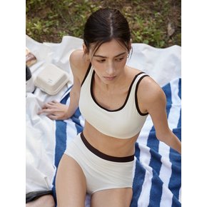 Modern Color Combination Swim Briefs_IVORY