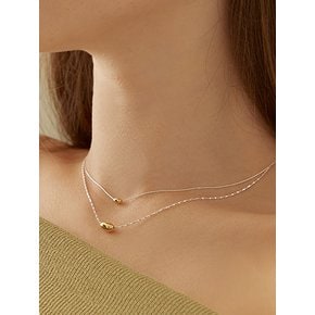 [연말 스페셜 6mm+10mm 진주귀걸이 증정][925 silver] Mini oval two-tone   Necklace