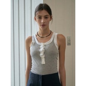 Button Colored Sleeveless _ Gray