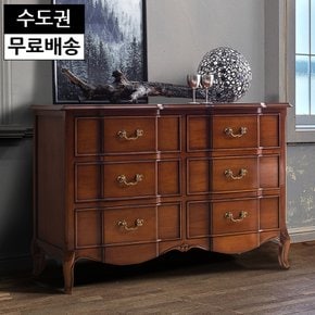 메이 마호가니 원목 3단 서랍장 엔틱 와이드 수납장 체스트 화장대 빈티지 속깊은