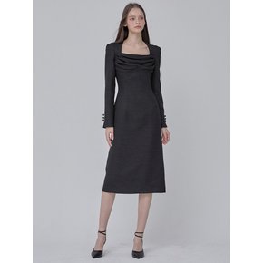 24 FW Calla108 Dear vivian Tweed Dress Black