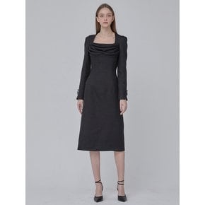 24 FW Calla108 Dear vivian Tweed Dress Black