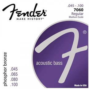 Fender 어쿠스틱 베이스 현 7060 Acoustic Bass Strings, Phosphor Bronze, 45-.100