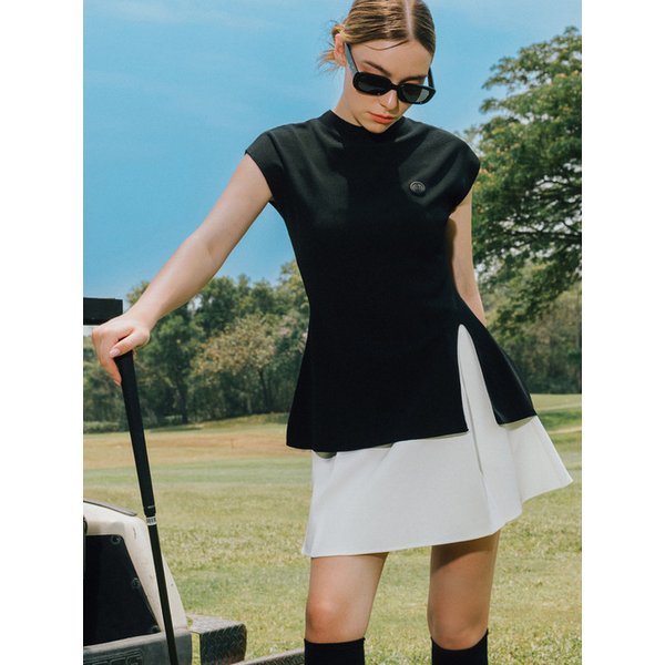 Airy Slit Cool knitwear (Black)