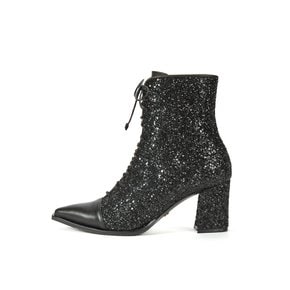 Glitter Lace-up Boots_Black