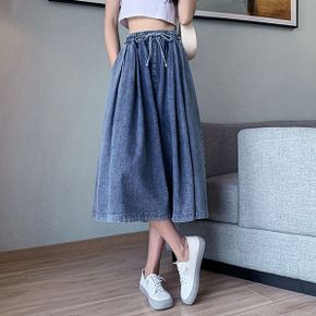 트엠 데님 밴딩 7부 와이드 팬츠_P338611313
