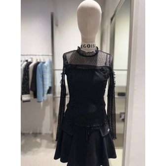 에고이스트 [여주점] 러플 메쉬 긴팔 티셔츠 ES2OTL53