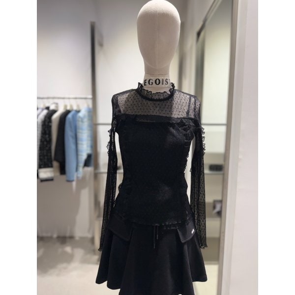 [여주점] 러플 메쉬 긴팔 티셔츠 ES2OTL53