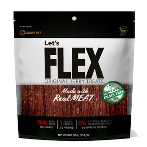 FLEX 져키 500g 오리육포 이중지퍼팩 저알러지간식