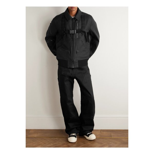 벨트 리넨 울 혼방 보머 재킷 블랙 46376663162875940