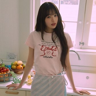 로라로라 ROLA RIBBON HALF T-SHIRT PINK