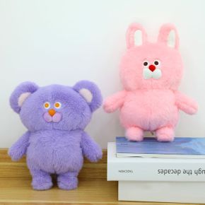 우락부락 토끼 곰 동물 인형 2종 27cm