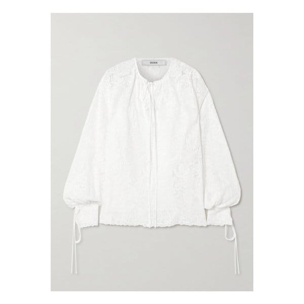 타이 넥 코튼 레이스 블라우스 아이보리 1647597359029883