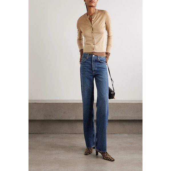 아크 롱 하이웨이스트 와이드 진 46376663162940545