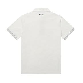 남성 직사각 골뺌조직 반소매 티셔츠 9643GZSN_WHITE