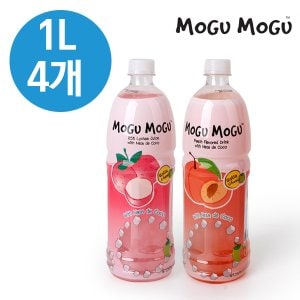  모구모구 코코넛 젤리 과일음료 1L 4개(리치맛,복숭아맛)