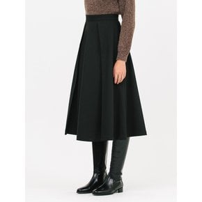 front tuck flared skirt_black